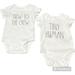 Rae Dunn Set of 2 Onesies Size 3-6 Months